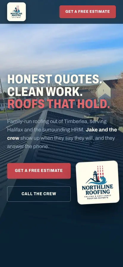 Northline Roofing on a phone